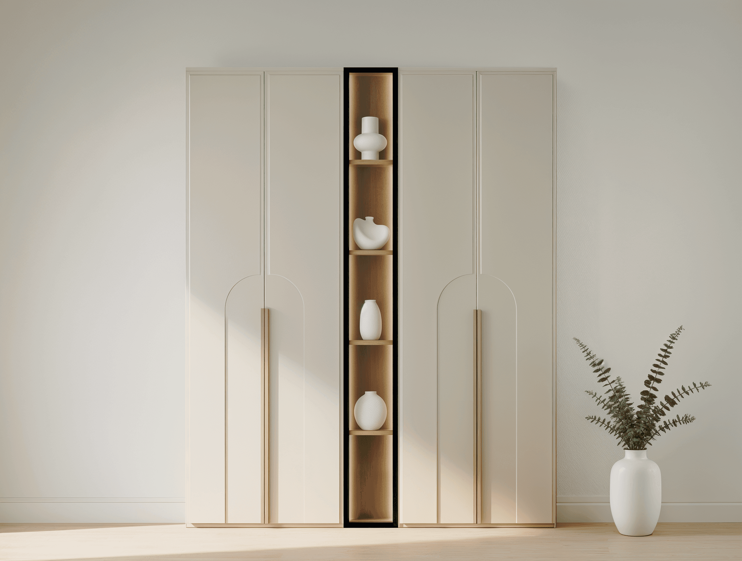 Двухсекционный шкаф Breeze со стеллажом