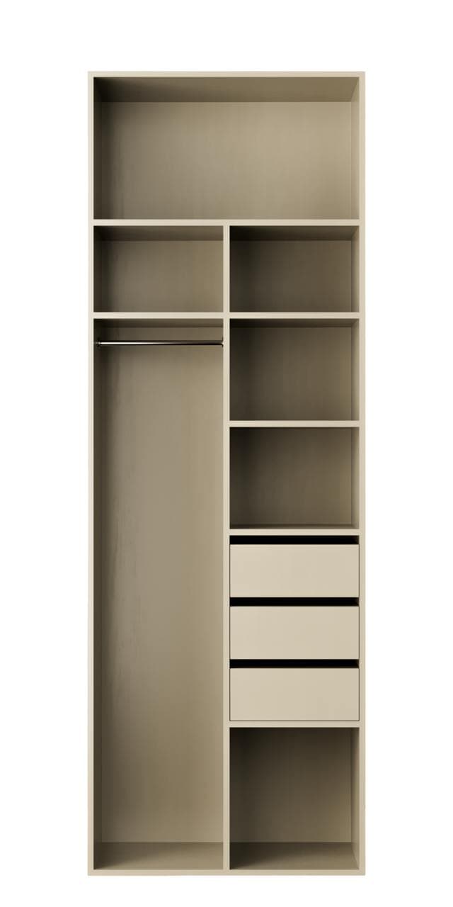 Наполнение №8 - Комбинированная секция со штангой, отделениями и ящиками