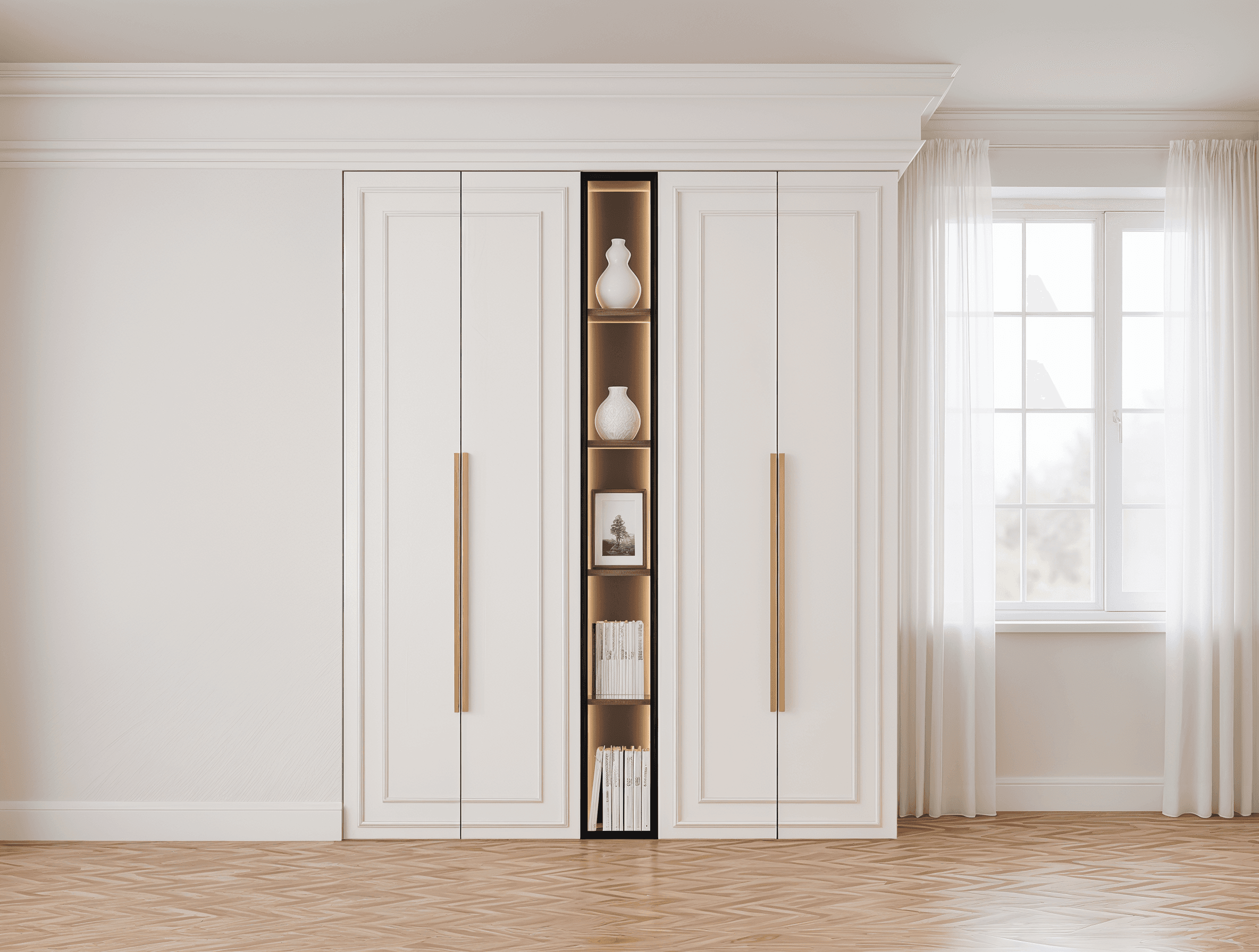 Двухсекционный шкаф Ordo со стеллажом