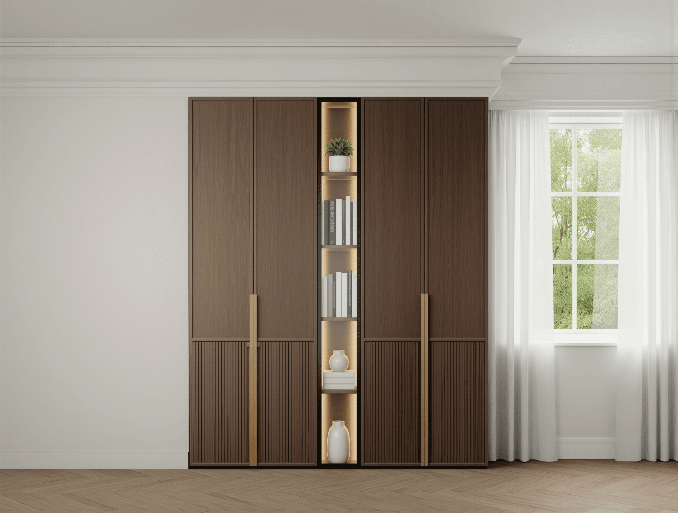 Двухсекционный шкаф Vera со стеллажом